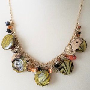 YOUSI 18" Necklace with Beads, Charms & Stones